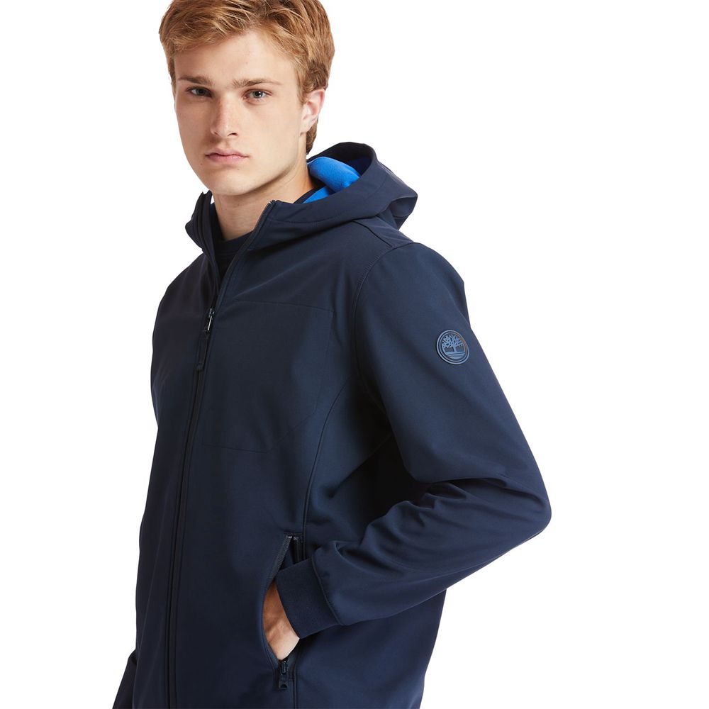 Timberland Μπουφαν Ανδρικα Σκουρο Μπλε - Mt. Waumbeck Hooded Softshell - Greece 9617532-DY